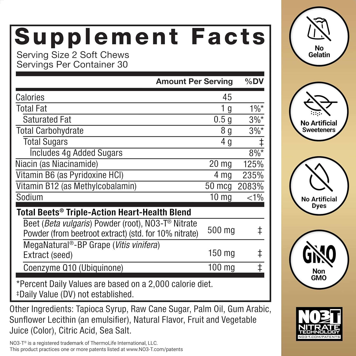 Force Factor Total Beets Ultimate Heart Health Chews for Blood Pressure Support, with Beetroot Powder, CoQ10, B Vitamins & Grapeseed Extract for Blood Flow & Energy, Pomegranate Berry, 60 Soft Chews - Image 7