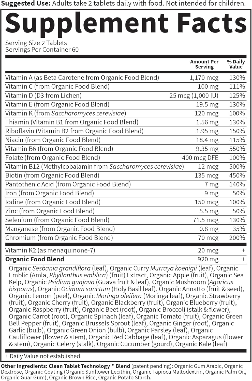 Garden of Life Organics Women's Multivitamin with Vitamin C, D3, Folate, B12, Biotin & Iron – Women's Multivitamin for Energy, Heart Health & Radiant Skin, USDA Organic, Non-GMO, Vegan, 120 Tablets - Image 5