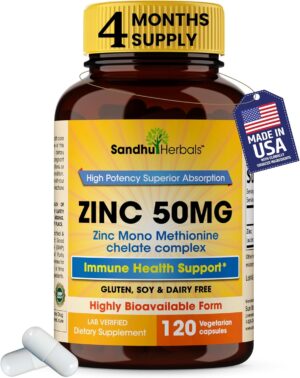 Zinc 50mg Capsules for Men and Wome...