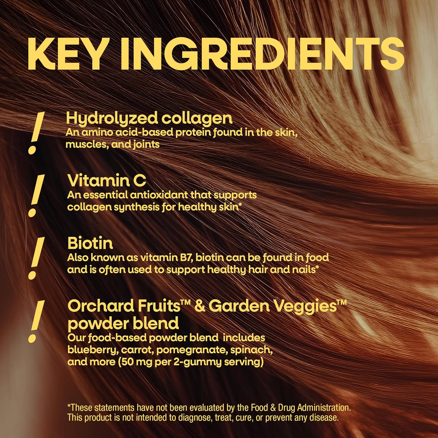 Nature's Way Alive! Hair, Skin & Nails Gummies with Collagen and Biotin, Advanced Beauty Formula Supplement with Antioxidant Vitamins C & E*, Strawberry Flavored, 60 Gummies - Image 4