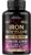 Iron Supplement for Women – Iron 65mg (Ferrous Sulfate 325mg) – Stomach Friendly | Slow Release | High Absorption – Vitamins C, D3, B6, B12 & Folate – Energy Support – 60 Capsules, 2 Month Supply